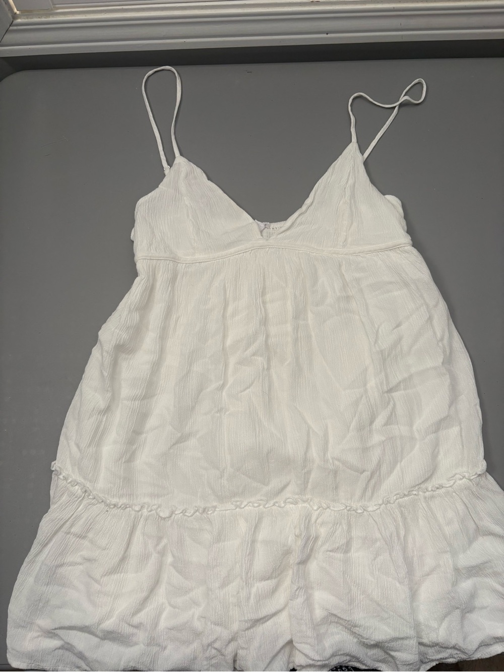 Garage White Spaghetti Strap Mini Dress